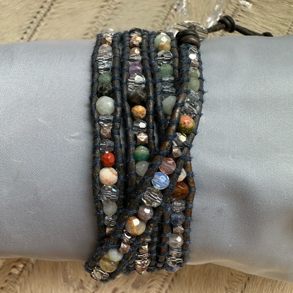 Chan Luu wrap 4 bracelet on navy